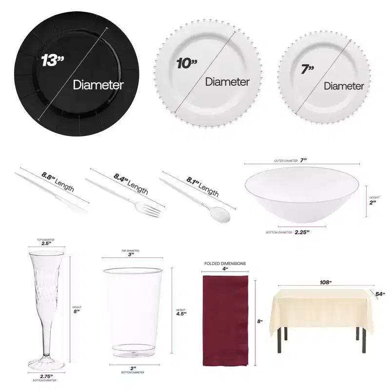 Smarty Had A Party The Pearls Package Dinnerware Set - 100 Sets