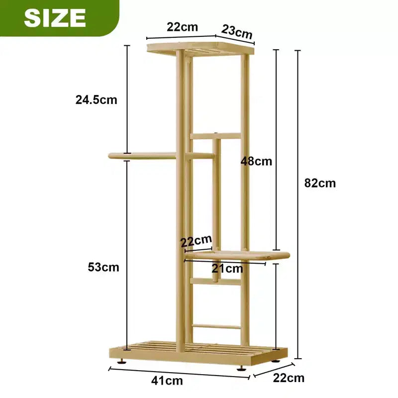 COZONY Metal Plant Stand Indoor Outdoor, 4 Tier Plant Shelf for 5 Pots, Waterproof Anti Slip Flower Rack for Balcony Patio Garden