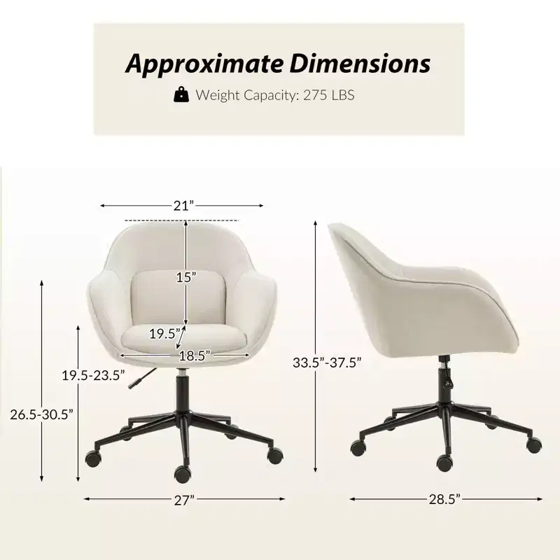 Virginia Office Chair With Curved Backrest|ART OF LIVING DESIGNS