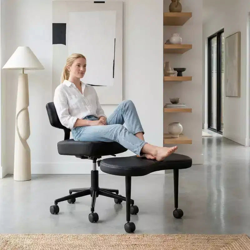 JIONJOY Ergonomic Cross-Legged Meditation & Office Chair - 360 Swivel, Adjustable Height, Multi-Position Seat
