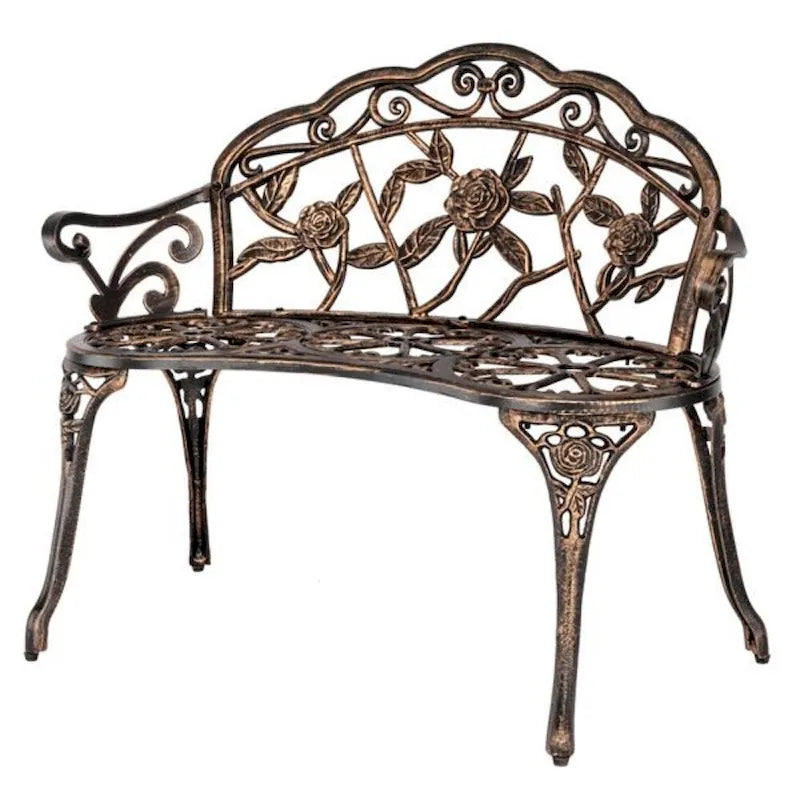 38.5 Cast Aluminum Outdoor Courtyard Decoration Park Leisure Rose Chair - N/A
