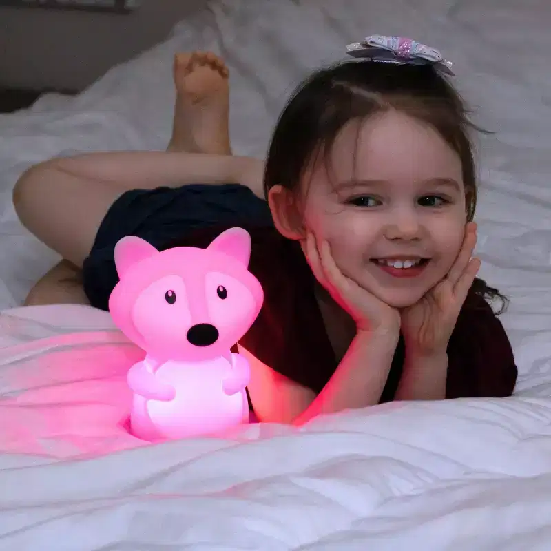 LumiPets LumiJunior Fox Nightlight: Silicone, LED, Battery Powered, Dimmable