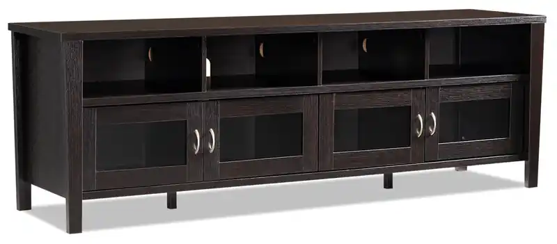 72 TV Stand with Storage and Cable Management for TVs up to 80- Reddish Brown