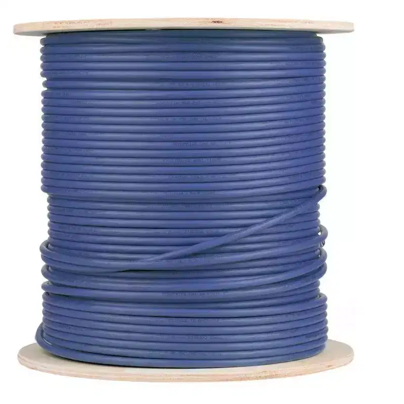 Monoprice Cat6A Ethernet Bulk Cable - 500 Feet - Blue, Solid, 550MHz, F/UTP, CMR, Riser Rated, Pure Bare Copper Wire, 10G, 23AWG, RoHS (UL) (TAA)
