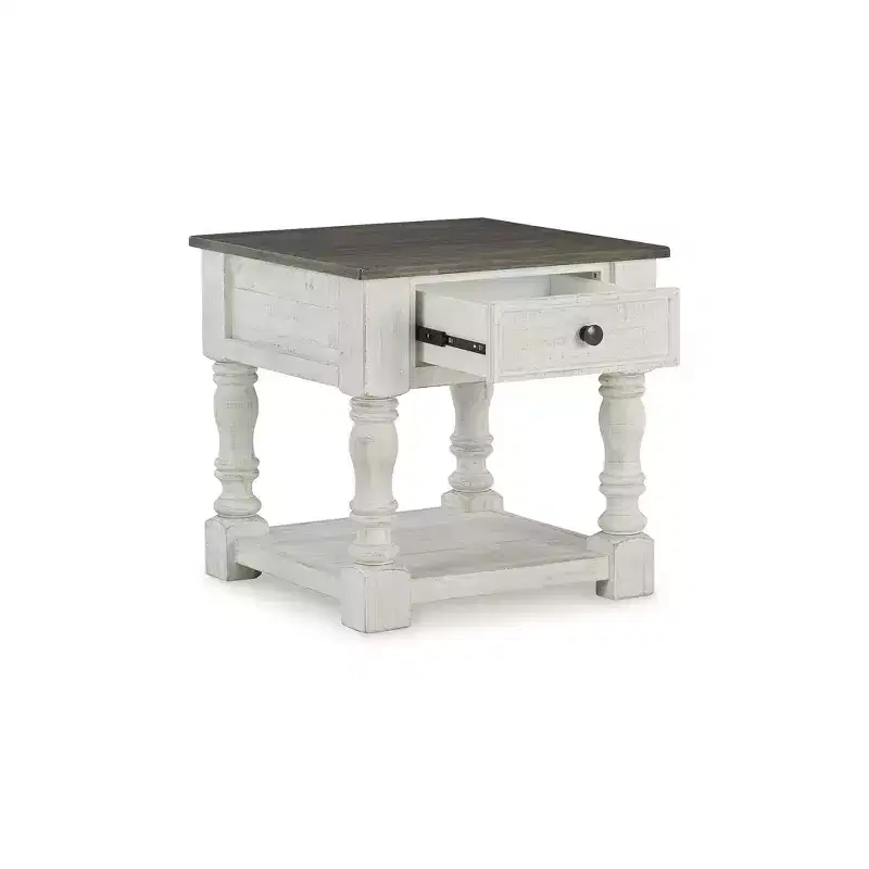 Signature Design by Ashley Casual Havalance End Table White/Gray