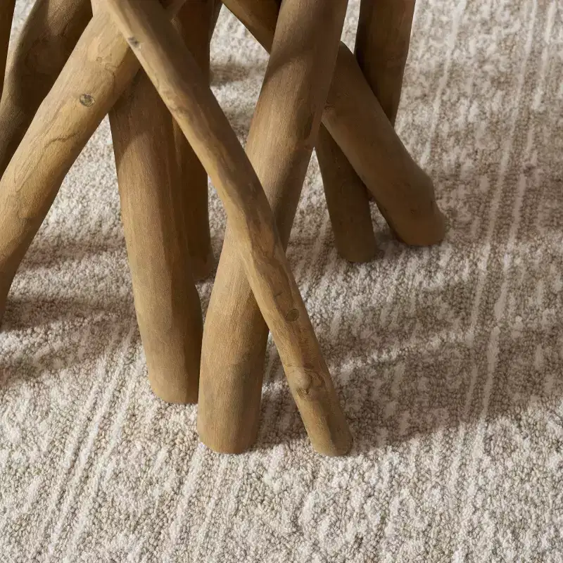 Farmhouse End Table â€?Solid Wood Side Table for Bedroom & Living Room