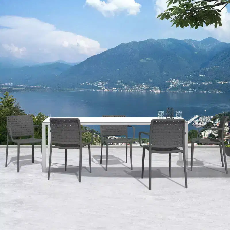 WRGHOME Bari Modern Outdoor/Indoor Plastic Resin Stacking Patio Dining Chairs (Set of 2)