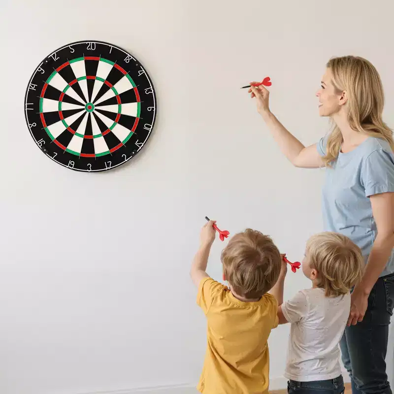 VEVOR Dart Board, High-Grade Self-Healing Sisal Fiber Dartboard with Staple-Free Bullseye, Blade Wire & Rotating Number Ring, Multicolor