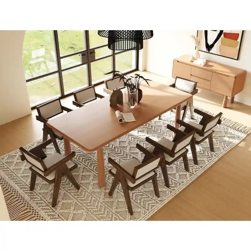 Modrest Rhea Modern 87 Natural Acacia Rectangular Dining Table - Beige