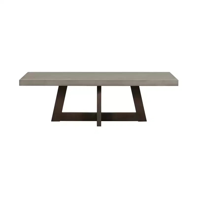 Rectangle Elodie Concrete/Oak Coffee Table Dark Gray - Armen Living