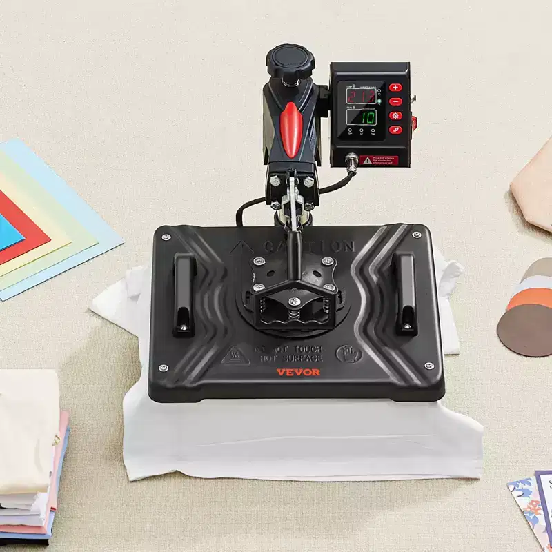 VEVOR Heat Press, 5 in 1 Heat Press 12x15 Machine Machine, Digital Precise Temperature Control, Clamshell Sublimation Transfer Printer, Black