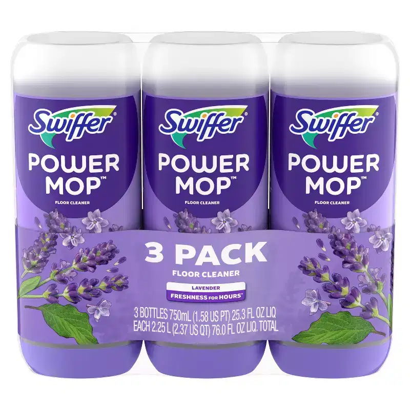 Swiffer Lavender PowerMop Solution - 3ct: Liquid Cleaners & Disinfectants, Multi-Surface Application, Floor Use