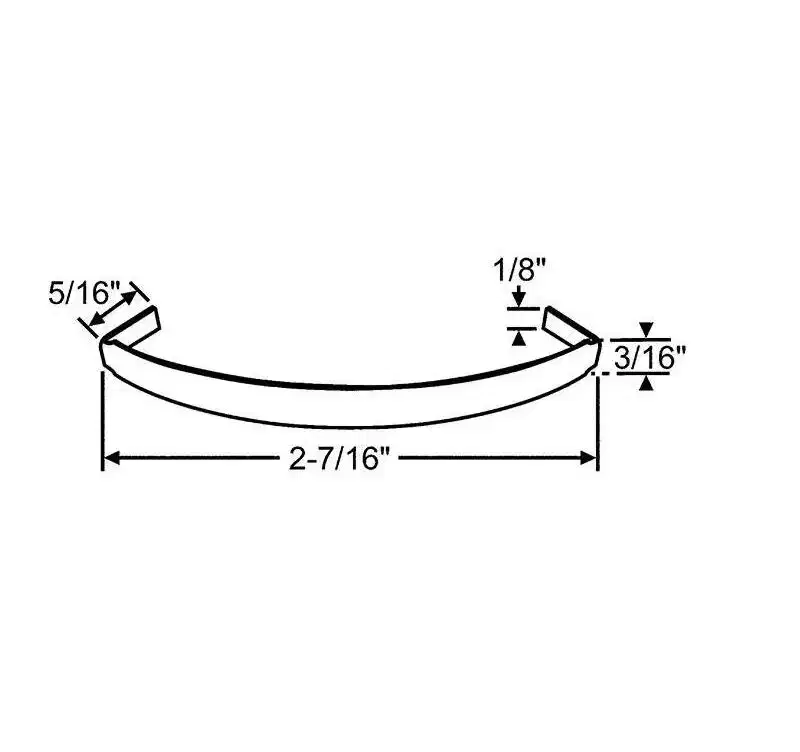 Brixwell Tension Spring Steel Material 2-7/16 Length 5/16 Left End Height 1/8 Center Rise Height Hardware Steel Finish