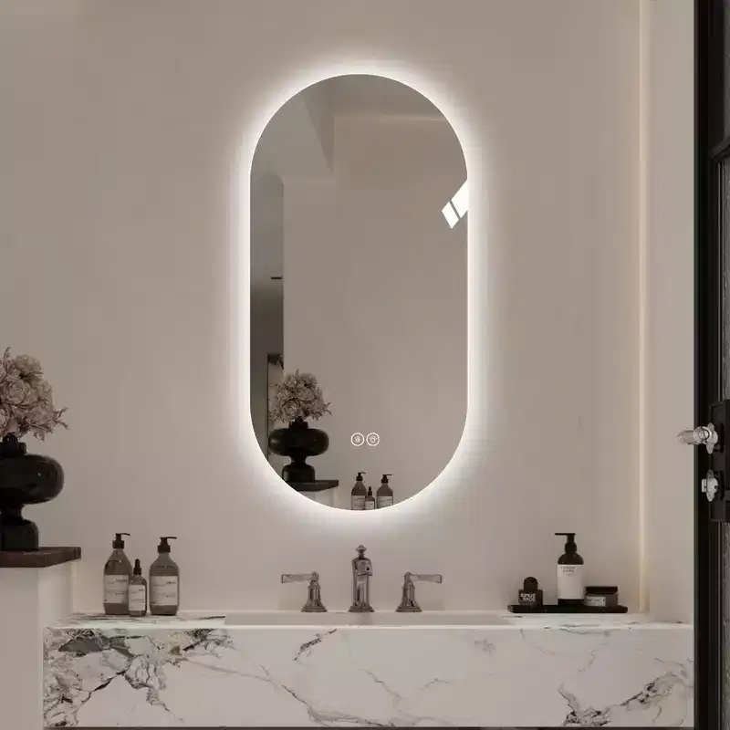 GDFStudio Sable 48 Modern Oval Anti-Fog LED Bathroom Mirror with Adjustable Light Modes