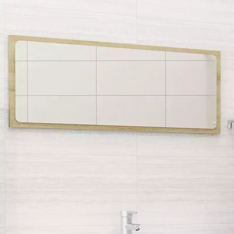 vidaXL Bathroom Mirror with Contemporary Design, Sonoma Oak Finish, Made of Engineally Provide a Unique Environment to Display Your Decor.