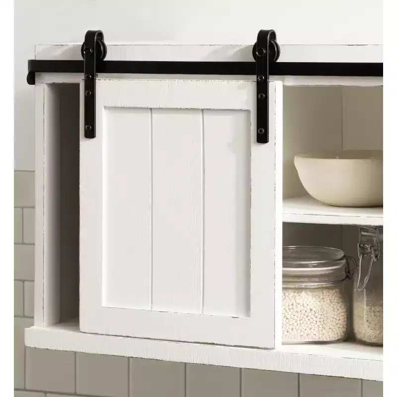 Kate and Laurel Cates Wood Floating Side Table with Cabinet