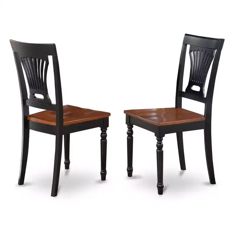 Kitchen Table Set with 4 Chairs - Wooden Dining Room Set - Black & Cherry Finish - 5 Piece Table Set