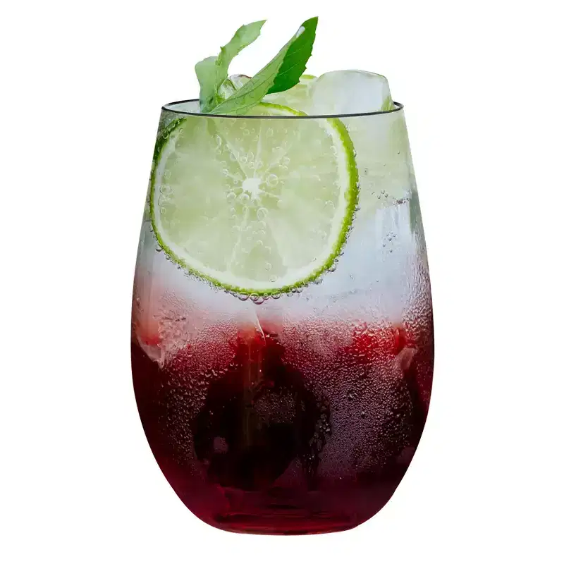 Smarty Had A Party 16 oz. Clear Elegant Stemless Plastic Wine Glasses - 64 pcs