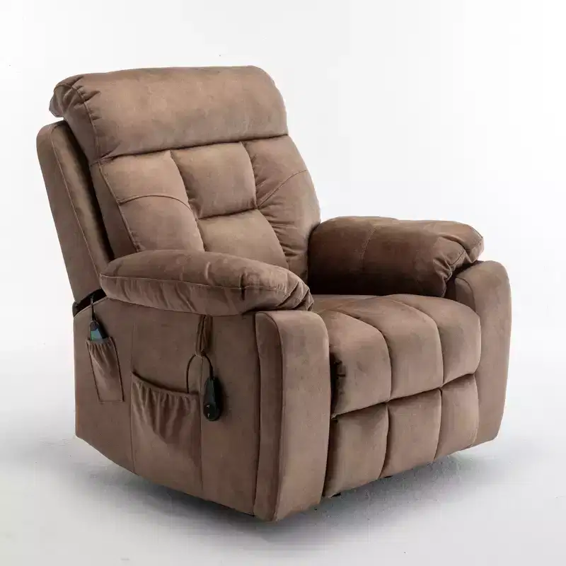 Electric Lift Massage Recliner With Heating Function And Side Pocket - ModernLuxe
