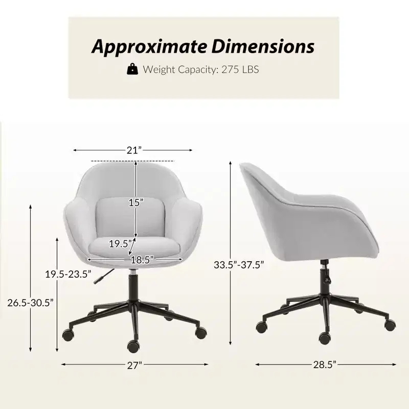 Virginia Office Chair With Curved Backrest|ART OF LIVING DESIGNS