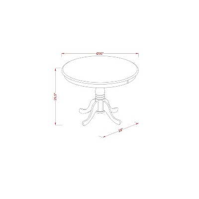 3-Piece Linen White Finish Solid Wood Top - Dining Room Set - Seats 4