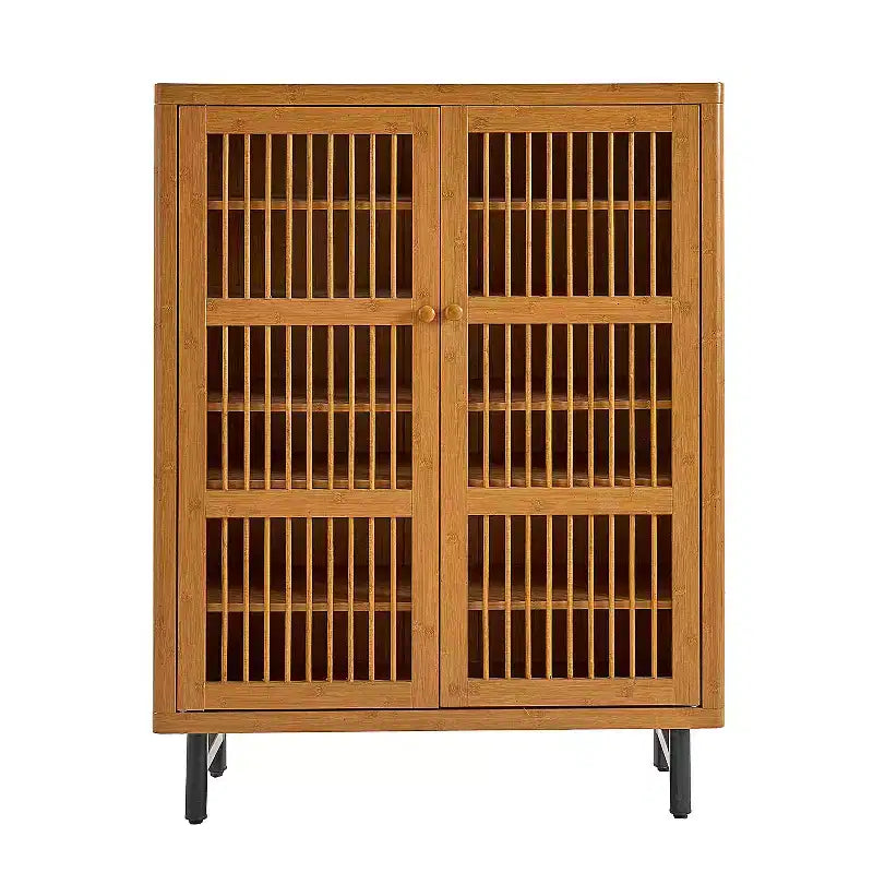 TUYOHW 6-Tier Wooden Shoe Cabinet with Shutter Doors, Adjustable Shelf Shoe Rack, Multi-scene Shoe Organizer for Entryway Hallway Closet Living Room