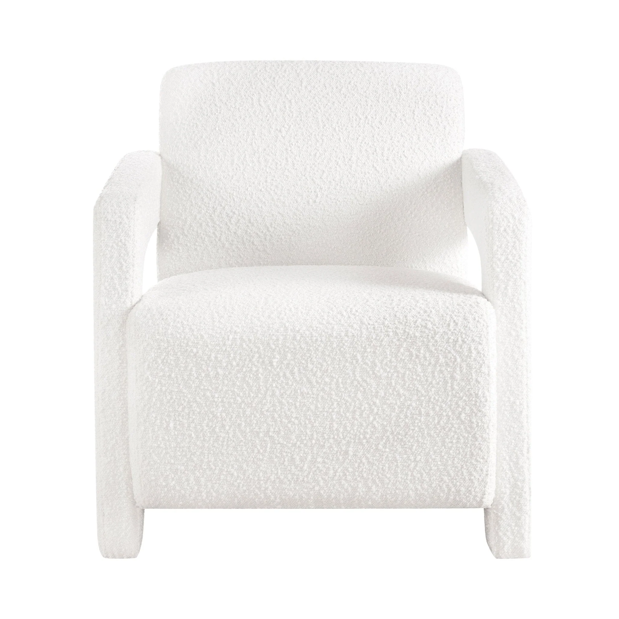 Contemporary Off-White Boucle Accent Chair with Soft Frame for Living Room