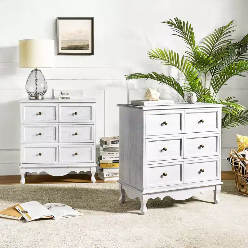 Set of 2 Galatea 32'' Traditional Solid Wood 3 - Drawer Accent Chest with Charging Station | HULALA HOME