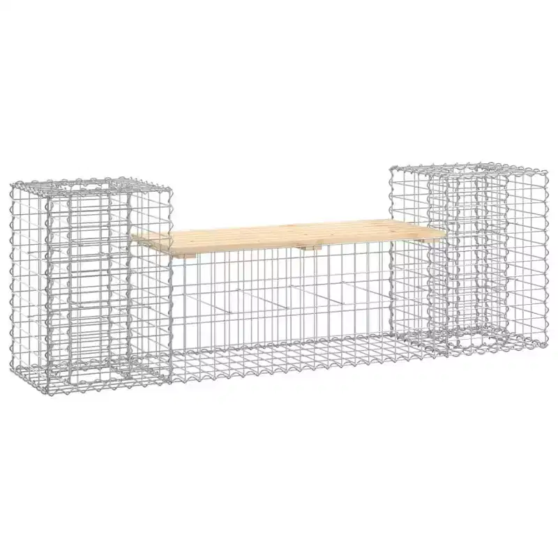 vidaXL Garden Bench Natural Wood Solid Pine Wood Large Planters