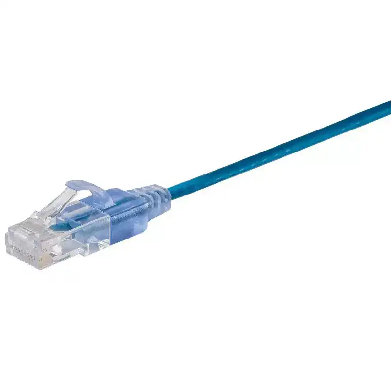 Monoprice Cat6A Ethernet Patch Cable - 14 Feet - Blue | Network Internet Cord - RJ45, 550Mhz, UTP, Pure Bare Copper Wire, 10G, 30AWG, 5-Pack - SlimRun
