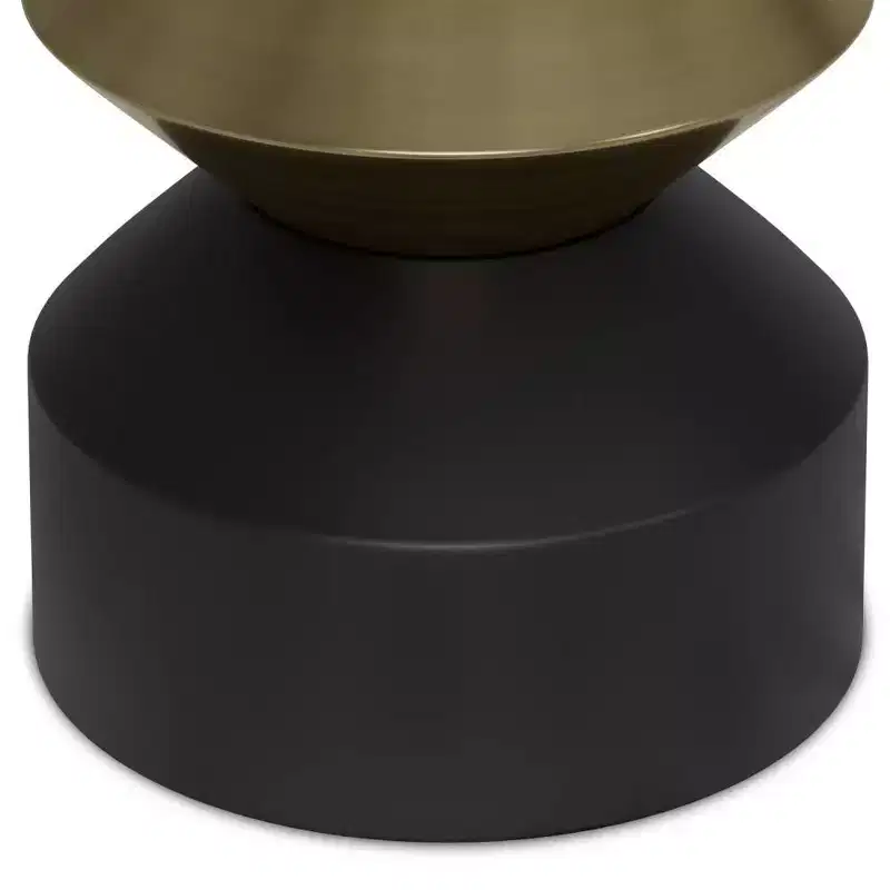 Clover Side Table Black/Brass - WyndenHall: Modern Scratch-Resistant Iron Frame, Round Shape, 19.7" Height, 14" Width