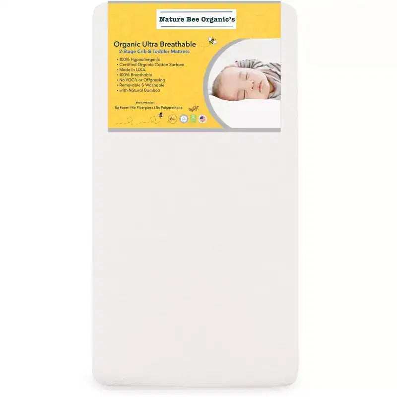 Ultra Breathable 2-Stage Crib & Toddler Mattress �C Organic Cotton, Dual Firmness