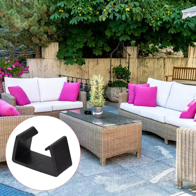 Unique Bargains Outdoor Patio Furniture Clips Fixed Connection Chair Fasteners Black