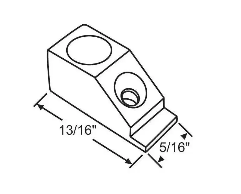 Brixwell Sliding Window Pivot Shoe, 13/16 Length, 5/16 Width, Nylon Material, White Finish
