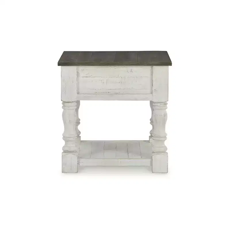 Signature Design by Ashley Casual Havalance End Table White/Gray