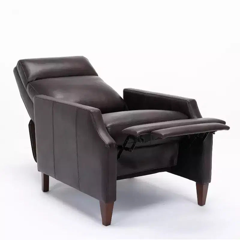 Okak Push Back Recliner Chair Accent Chair Faux Leather Recliner Sofa Chair with Solid Wood Legs for Living Room Bedroom