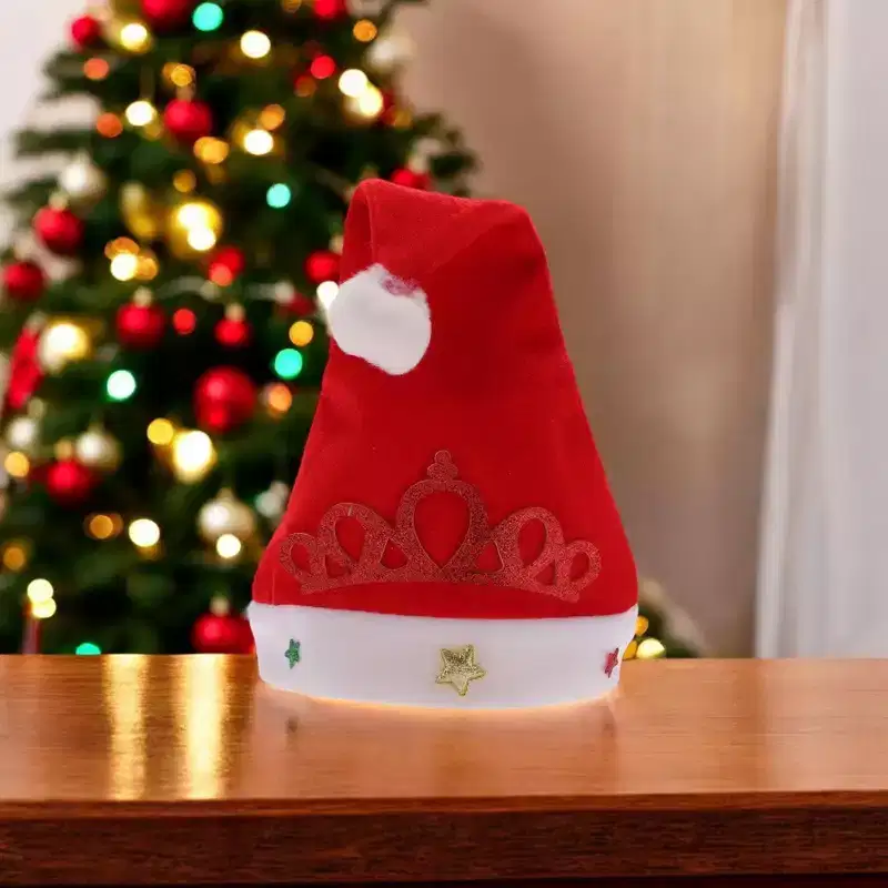 Unique Bargains Christmas Hat Adult Crown Christmas Hat Polyester 11.02x14.96 1 Pc