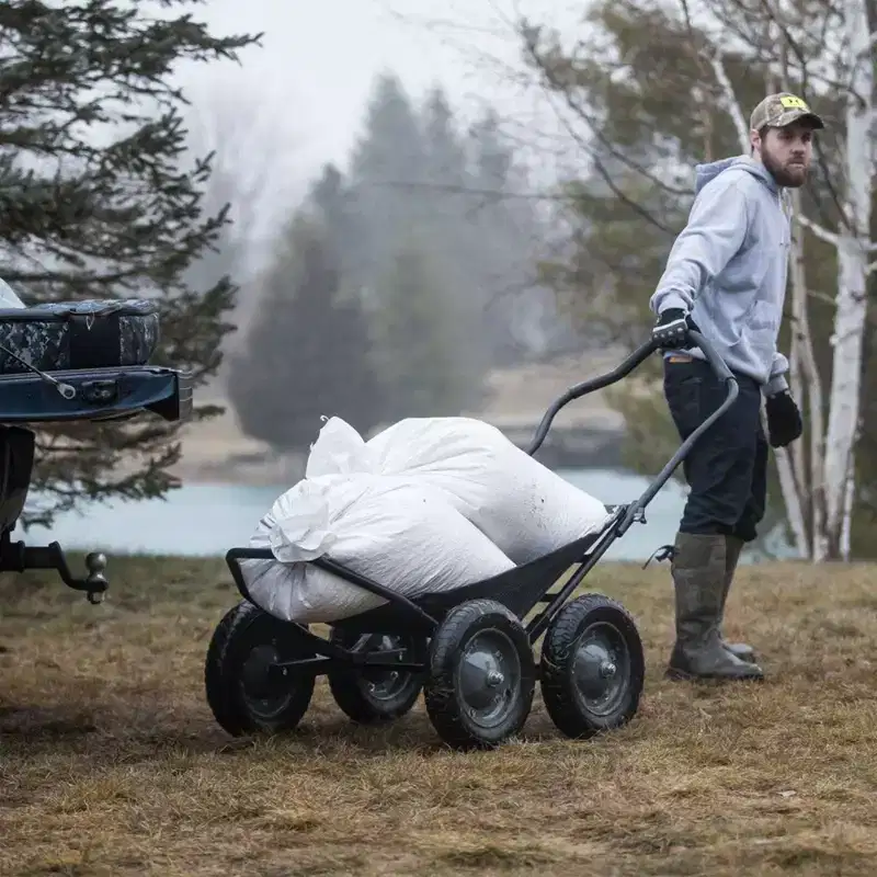 Multi-Use Folding Deer Hunting & Fishing Cart, 500 lb Capacity, Black