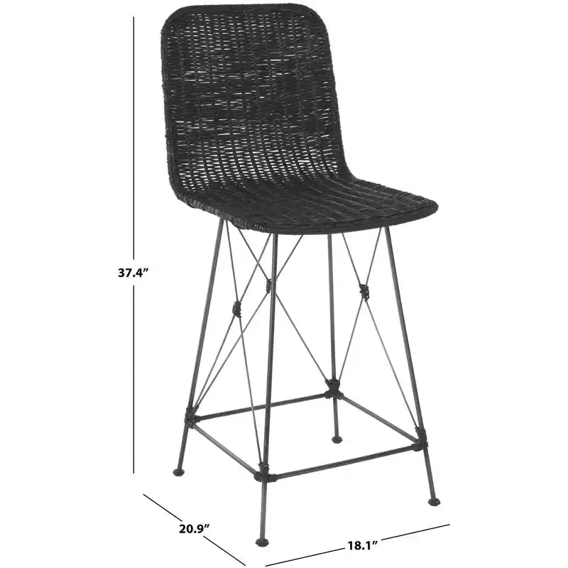 Weaved Rattan Counter Stool Set of 2