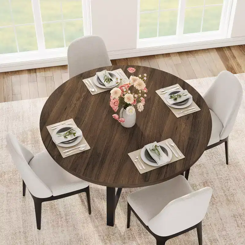 Mdf, Iron J2 Industrial Style Metal Round Dining Table