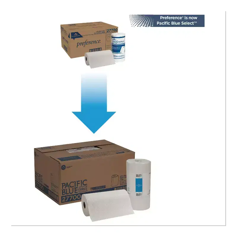 Georgia Pacific Professional Pacific Blue Select Two-Ply Perforated Paper Kitchen Roll Towels, 2-Ply, 11 x 8.8, White, 250 / Roll, 12 Rolls / Carton