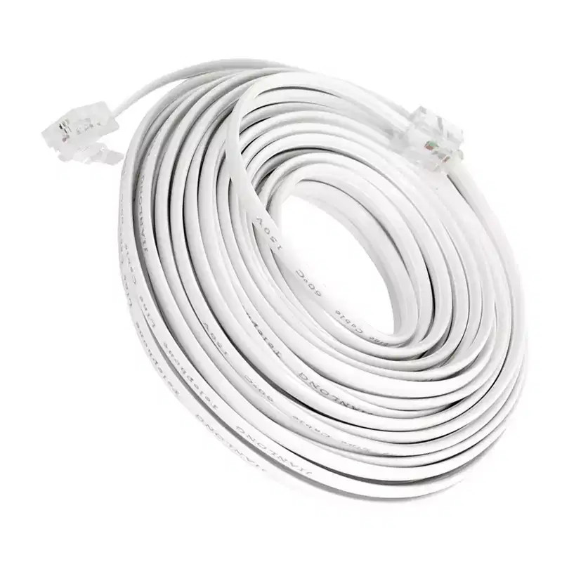Unique Bargains Plastic High-Speed White RJ11 Telephone Cable 10M / 32.8Ft 1 Pc