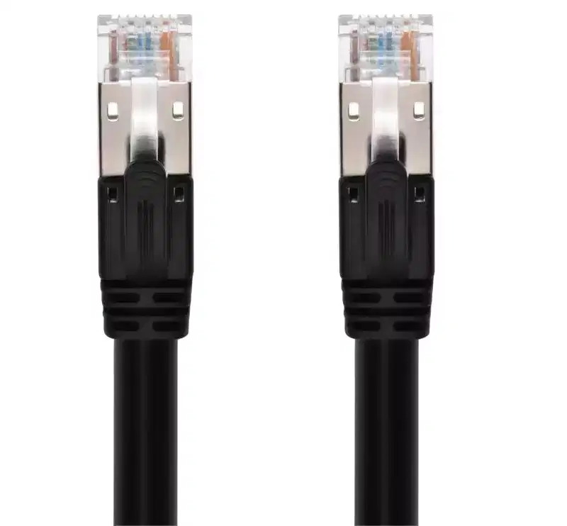 Monoprice Cat6A PoE Patch Cable 7ft Black 100W UTP 22AWG 500MHz RJ45