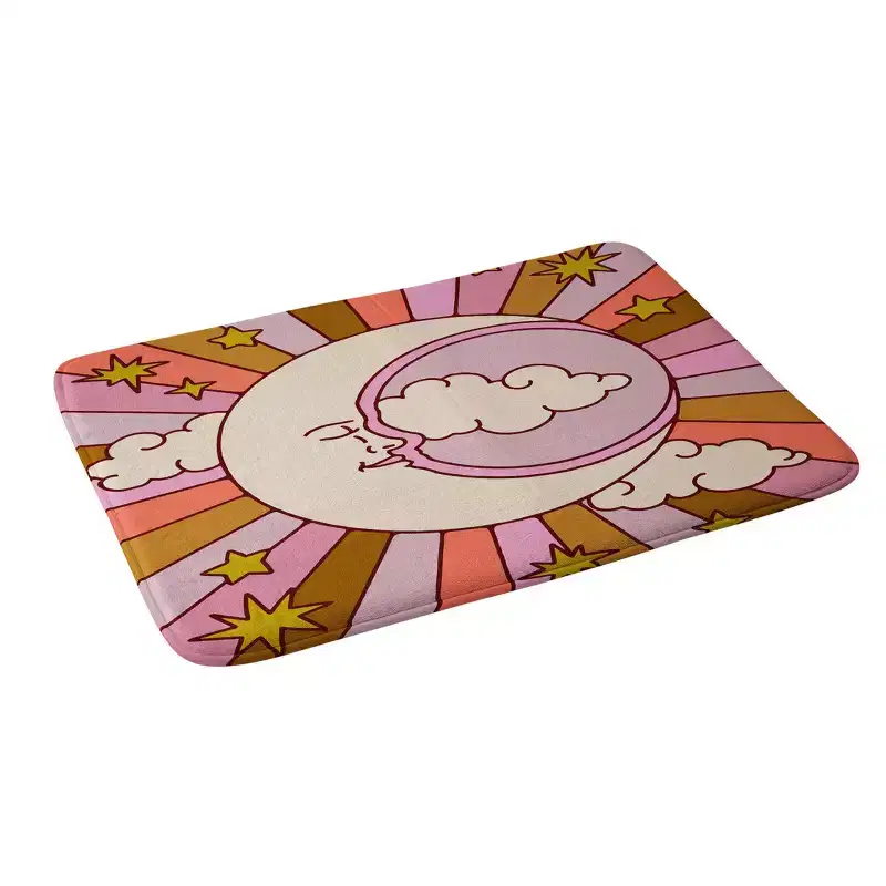 Deny Designs Kira Moonburst Memory Foam Bath Rug: Machine Washable, Woven Polyester Mat, 1'9"x2'10"