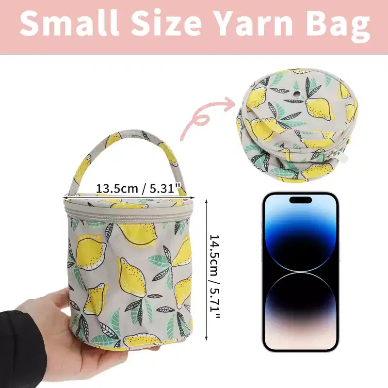 Unique Bargains Small Yarn Storage Organizer for Store Knitting and Crochet Supplies Yellow Gray
