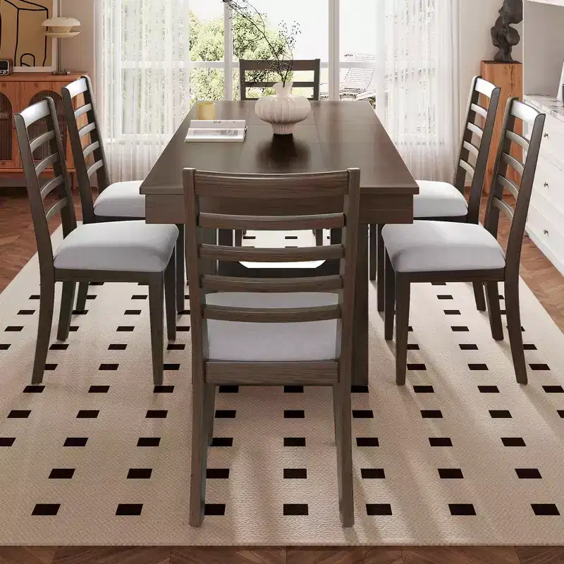 MAYEERTY 7-Piece Extendable Dining Set, 78 Rustic Table & 6 Chairs