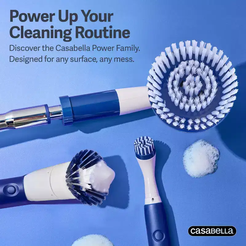 Casabella Power Spin Scrub and Shine Attachment Set - 6ct: Reusable, Microfiber, Multipurpose Use, Unscented
