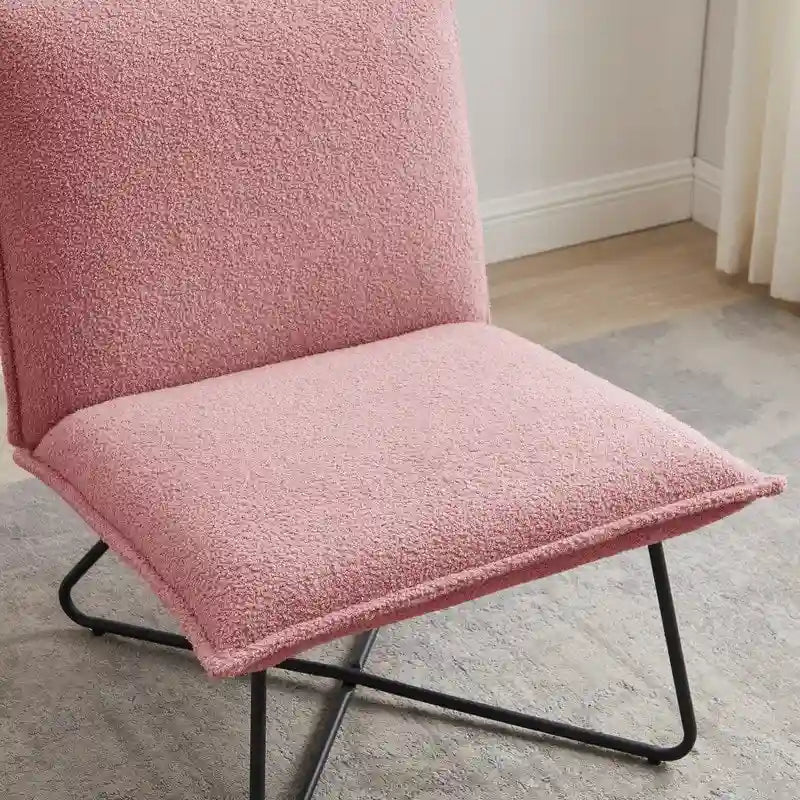 Pillow Accent Chair | Black Stripe Tan Fabric | Metal Wire Base | 26.5W Seat | Modern