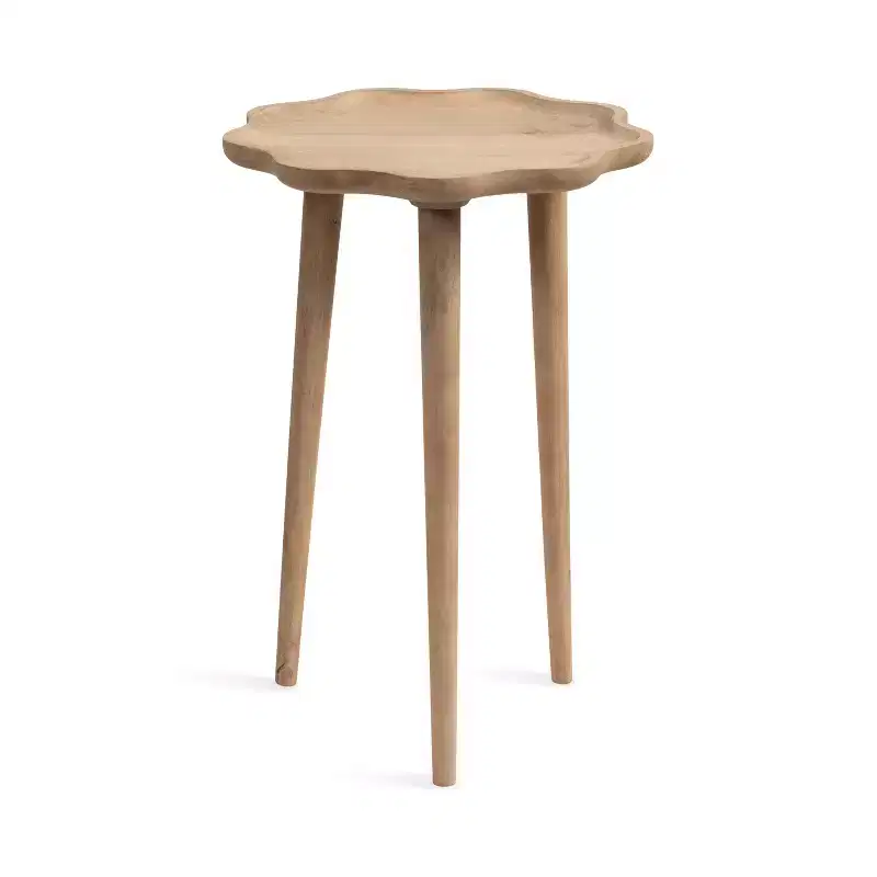 Kate and Laurel Alezar Scallop Wood Side Table