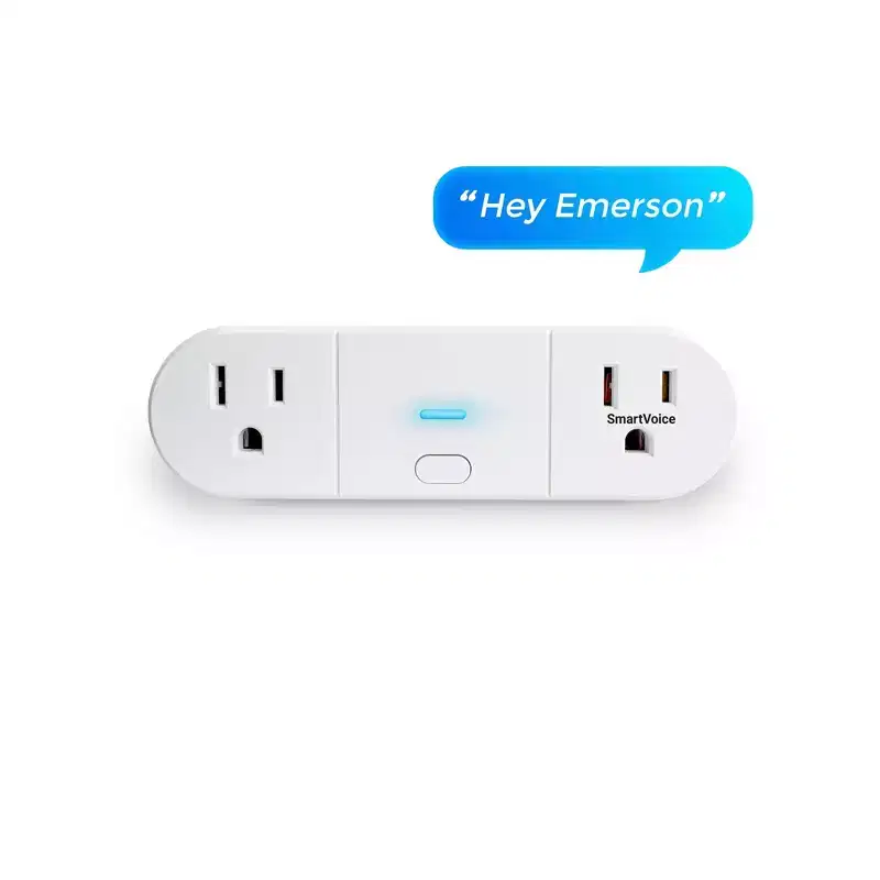 Emerson SmartVoice 2-in-1 Wall Plug White